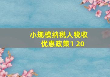 小规模纳税人税收优惠政策1 20